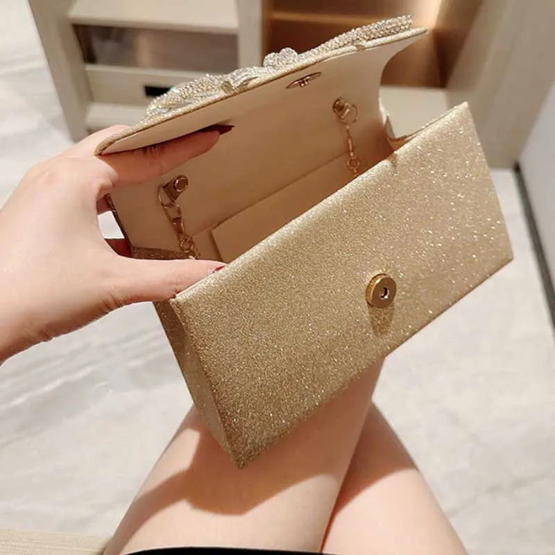 Dixies Diamond Bow Crossbody Clutch